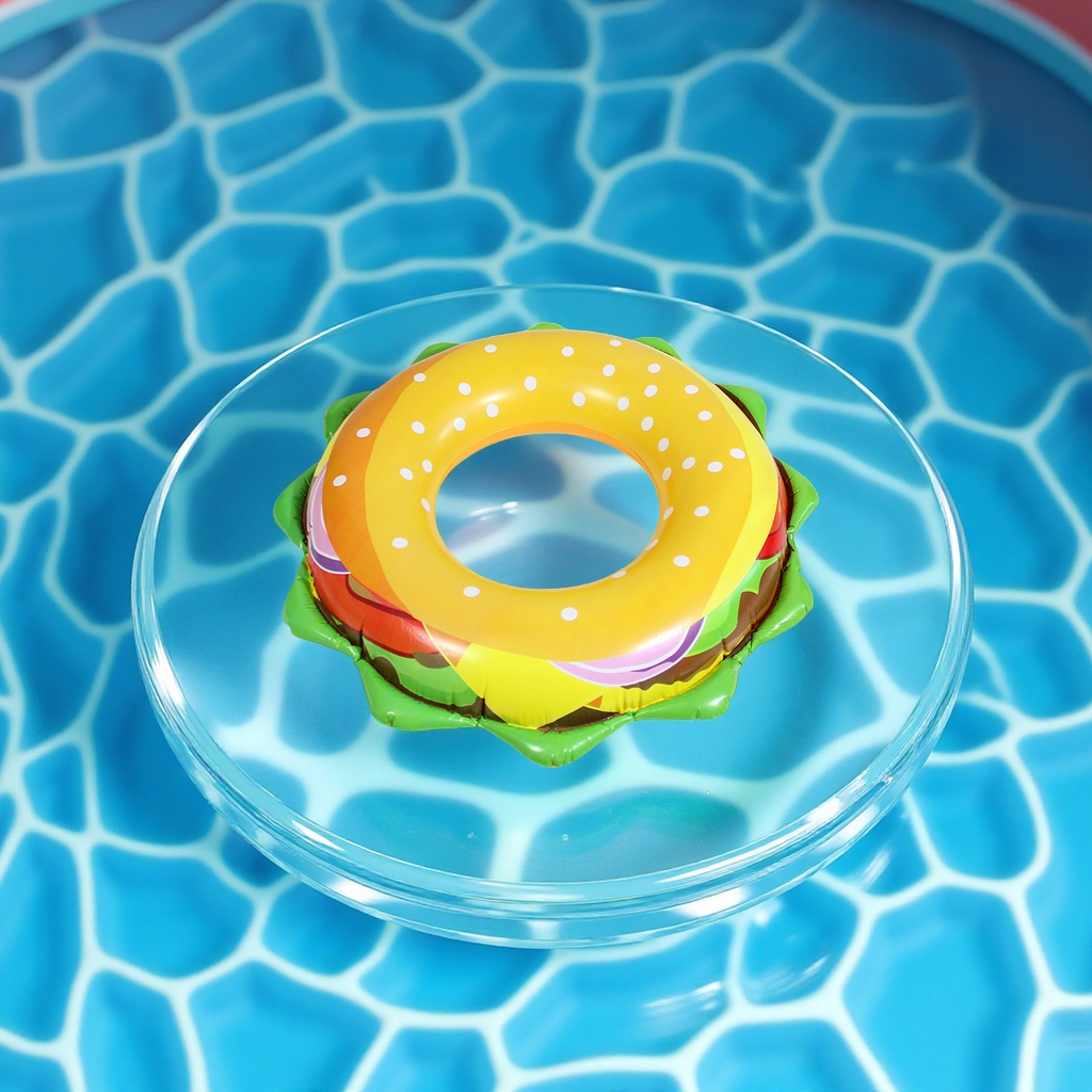 Hongyu's new hamburger inflatable children and adults swimming rings, armpit rings, children's swimming rings wholesale, sports and outdoor swimming products details Picture