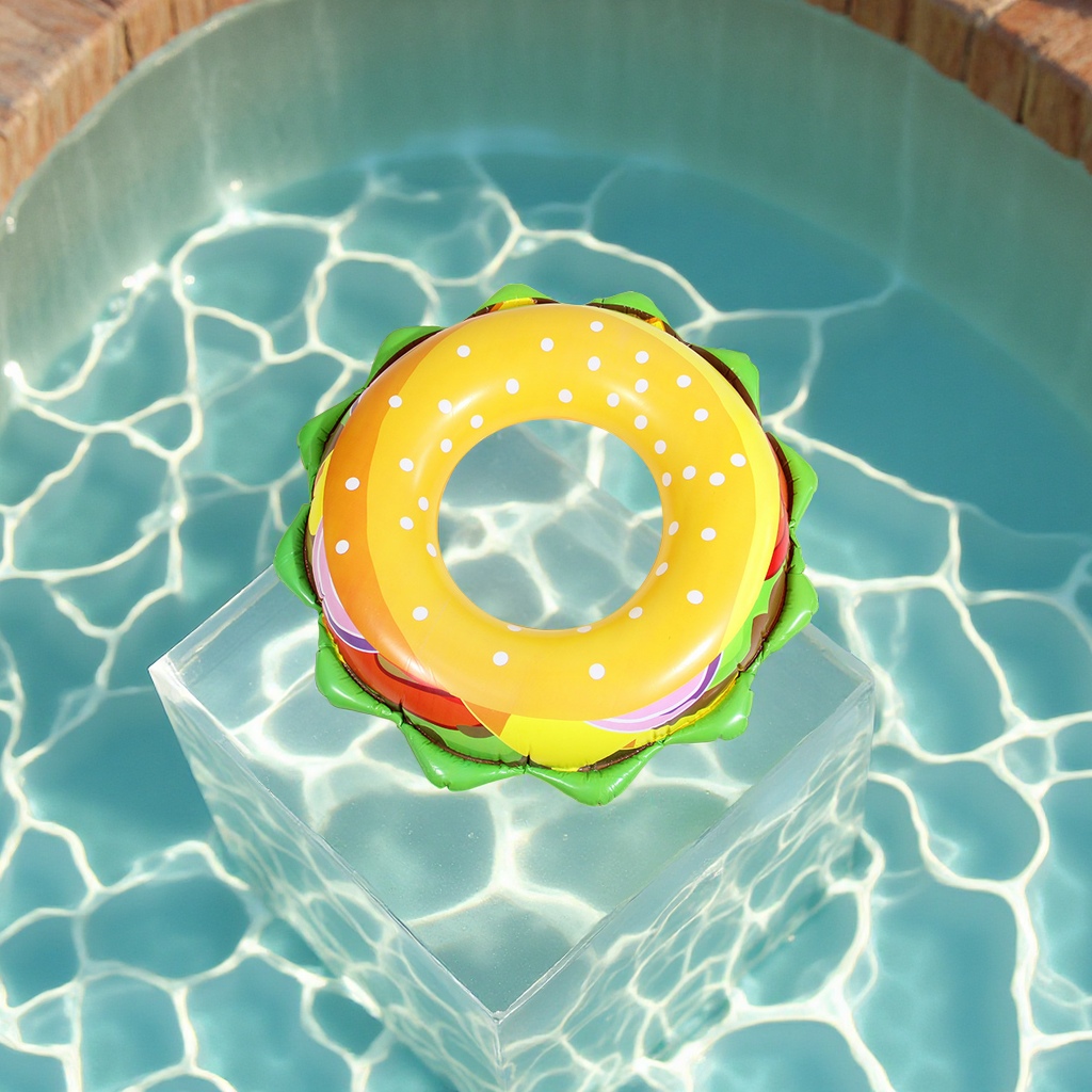 Hongyu's new hamburger inflatable children and adults swimming rings, armpit rings, children's swimming rings wholesale, sports and outdoor swimming products Item Picture