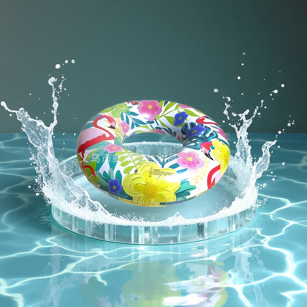 Hongyu Factory Direct sales Flamingo flower double-sided printed inflatable swimming rings, adult water floating products, essential for outdoor swimming in stock Application Scenario