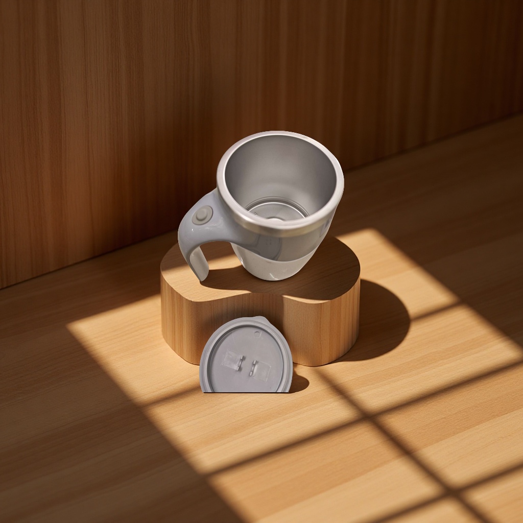 咖啡杯咖啡搅拌杯电池充电便携咖啡搅拌杯白底实物图