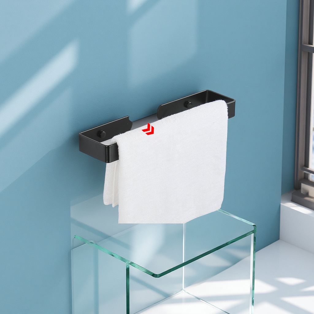 毛巾架太空铝毛巾架纸巾架多功能墙壁挂架洗发液固定架卫生间浴室用品收纳简约实用