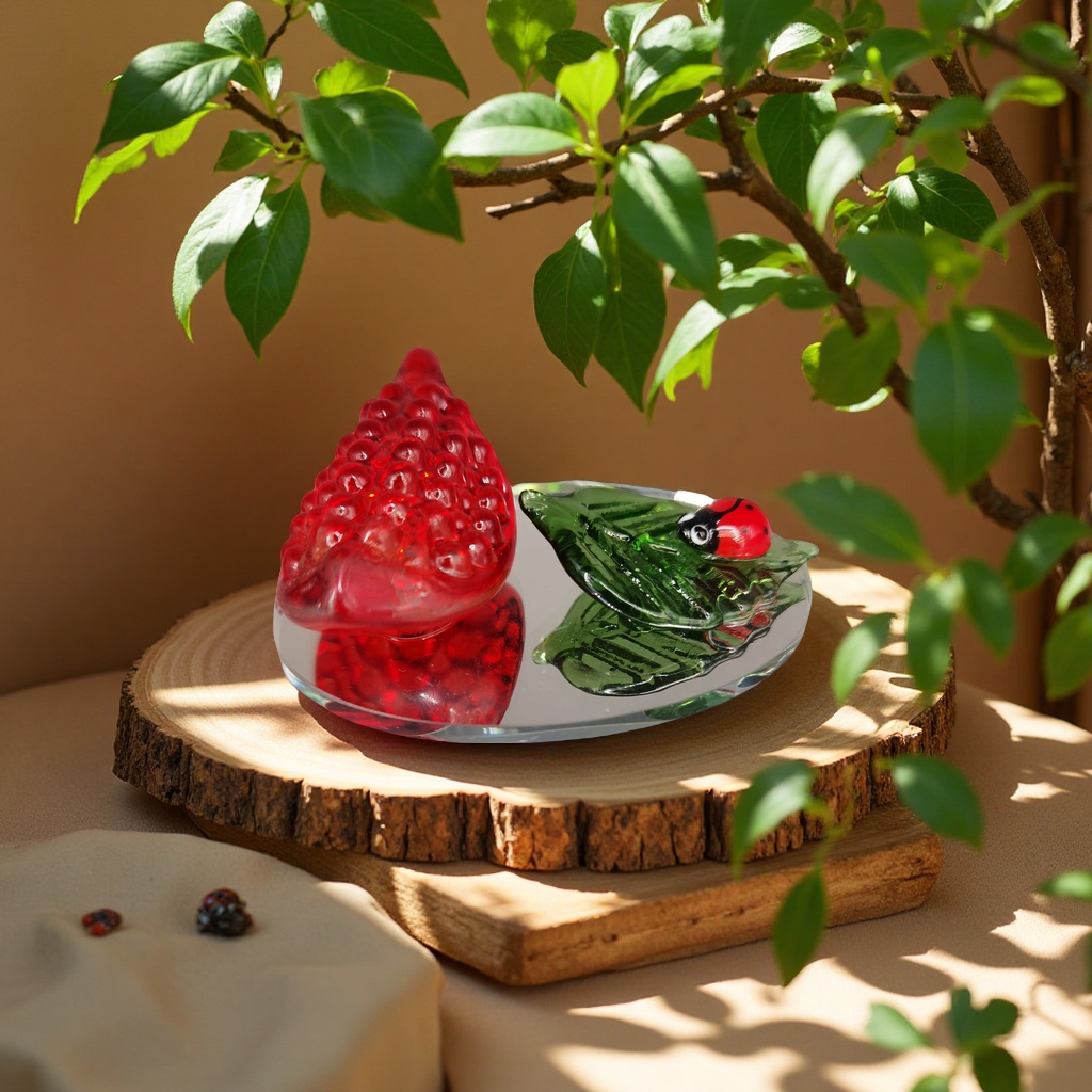 七星瓢虫图案儿童文具套装石榴香味润唇膏可爱创意礼盒装