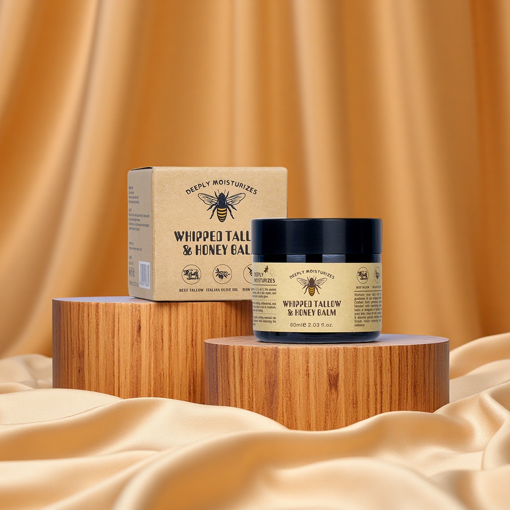 定制Guanjing蜂蜜牛脂膏OEM全英文Whippedtallow Honeybalm专业护肤美容润肤保湿适用全线产品