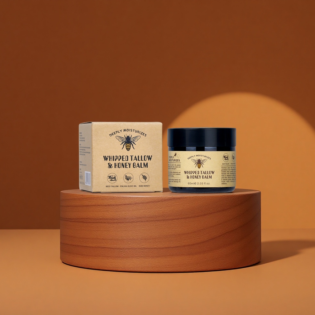 Customized Guanjing Honey Cow Fat Cream OEM Full English Whippedtallow Honeybalm Professional skin care, beauty, moisturizing and hydrating suitable for all products Item Picture