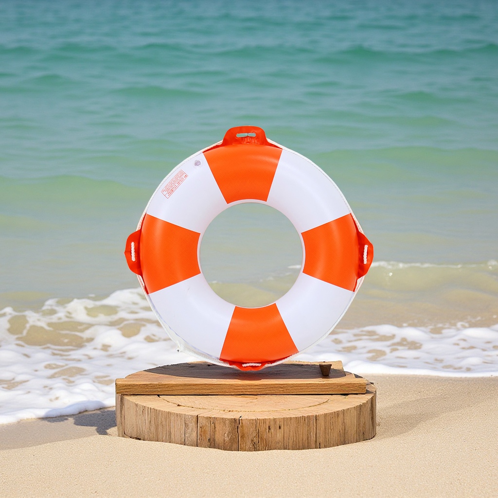 Hongyu vintage orange swimming rings for adults and teenagers, thickened material, seaside life-saving protective belts, ropes, underarm rings and safety equipment details Picture