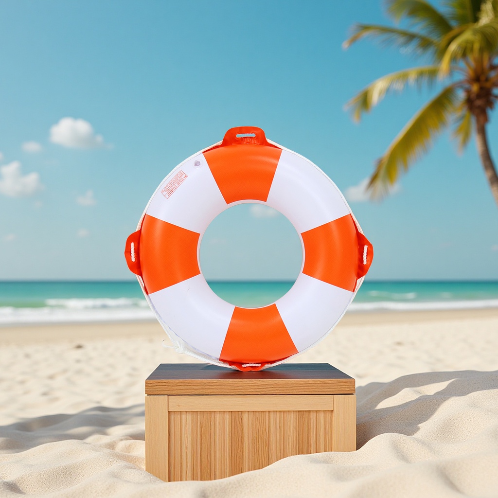 Hongyu vintage orange swimming rings for adults and teenagers, thickened material, seaside life-saving protective belts, ropes, underarm rings and safety equipment Item Picture
