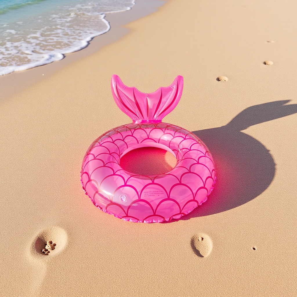 Hongyu Mermaid Swimming ring, large cross-border Internet celebrity, thickened transparent inflatable fish tail swimming ring, outdoor swimming products for sports details Picture