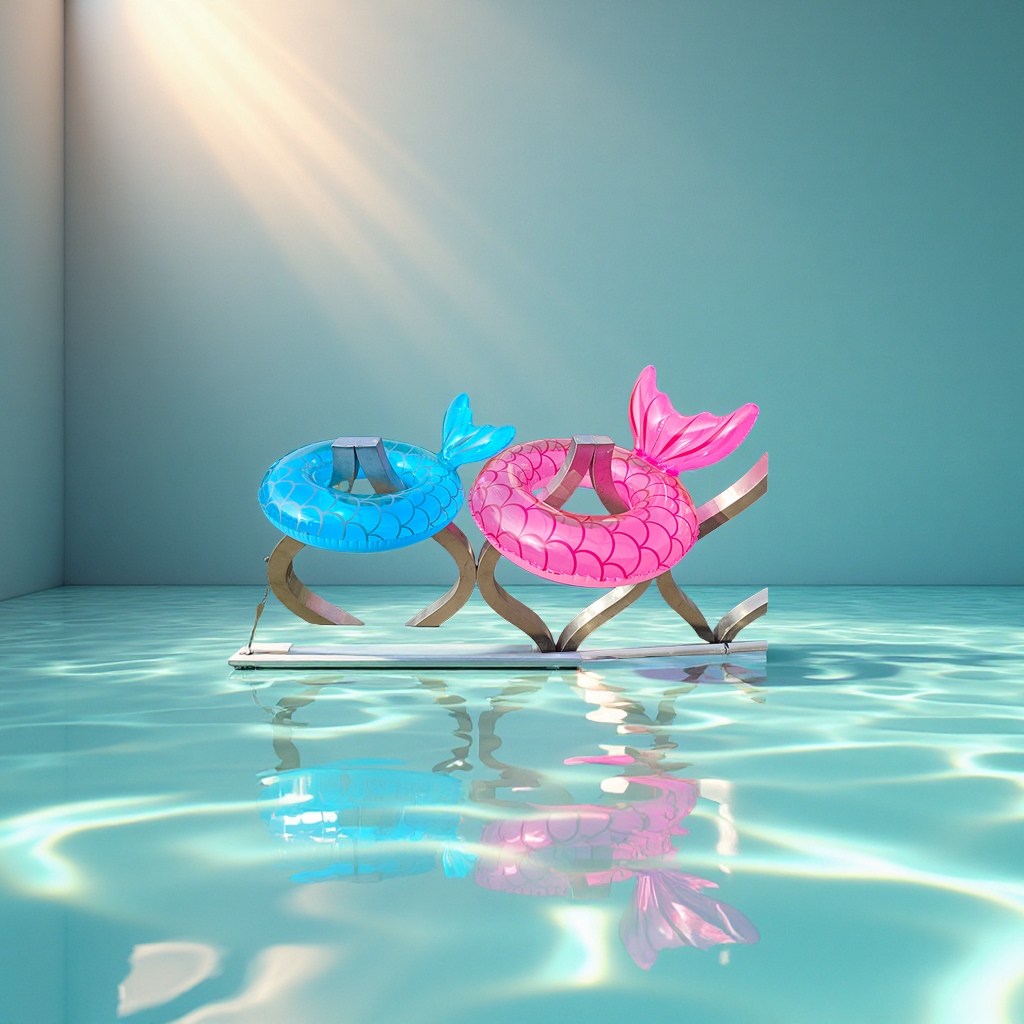 Hongyu Mermaid Swimming ring, large cross-border Internet celebrity, thickened transparent inflatable fish tail swimming ring, outdoor swimming products for sports Specification image