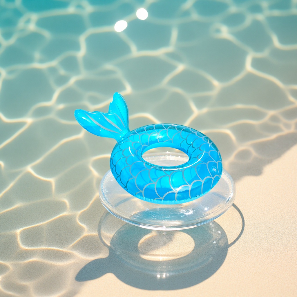 Hongyu Mermaid Swimming ring, large cross-border Internet celebrity, thickened transparent inflatable fish tail swimming ring, outdoor swimming products for sports Application Scenario