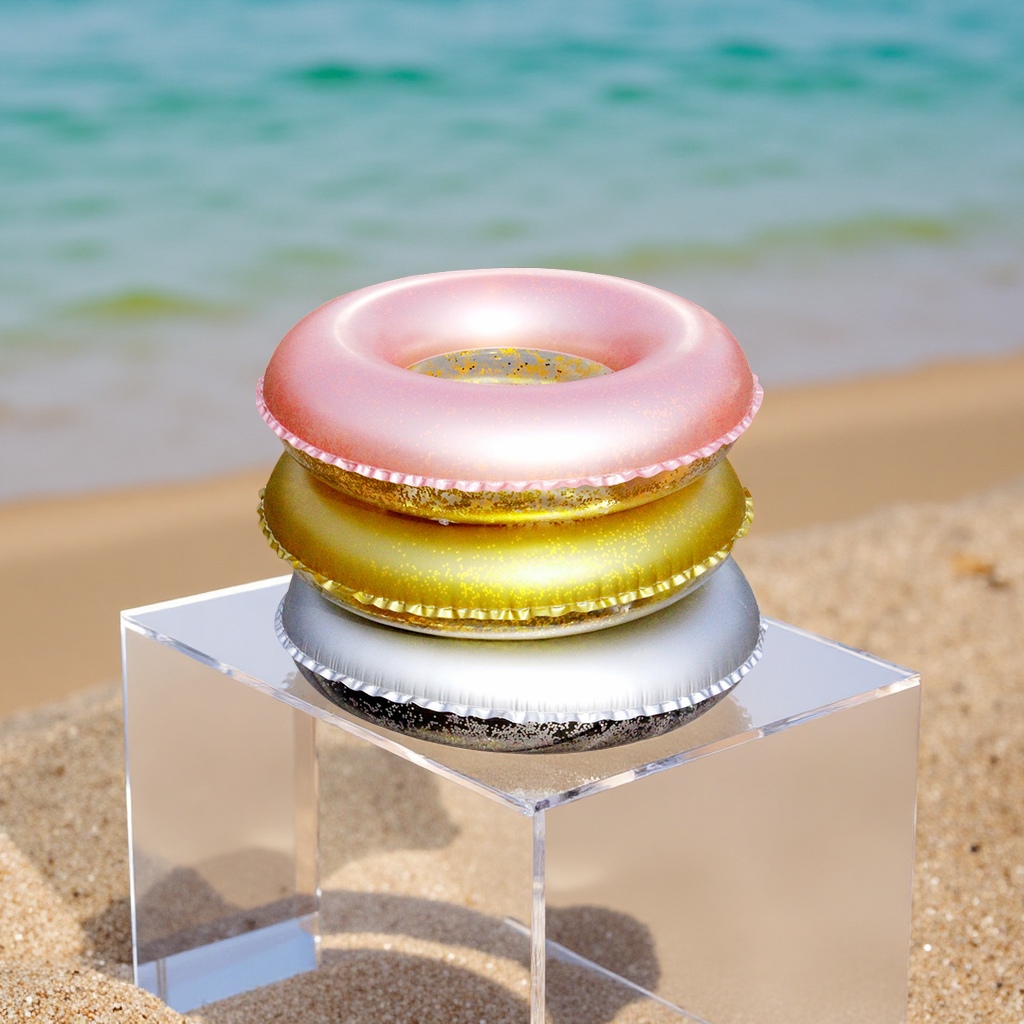 Hongyu Sequined semi-transparent inflatable swimming rings, internet-famous glitter adult gold onion swimming rings wholesale, sports and outdoor swimming products Specification drawing