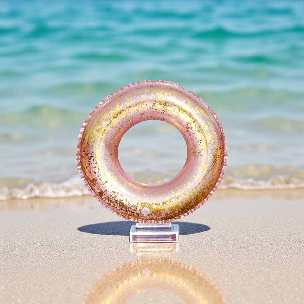 Hongyu Sequined semi-transparent inflatable swimming rings, internet-famous glitter adult gold onion swimming rings wholesale, sports and outdoor swimming products Item Picture