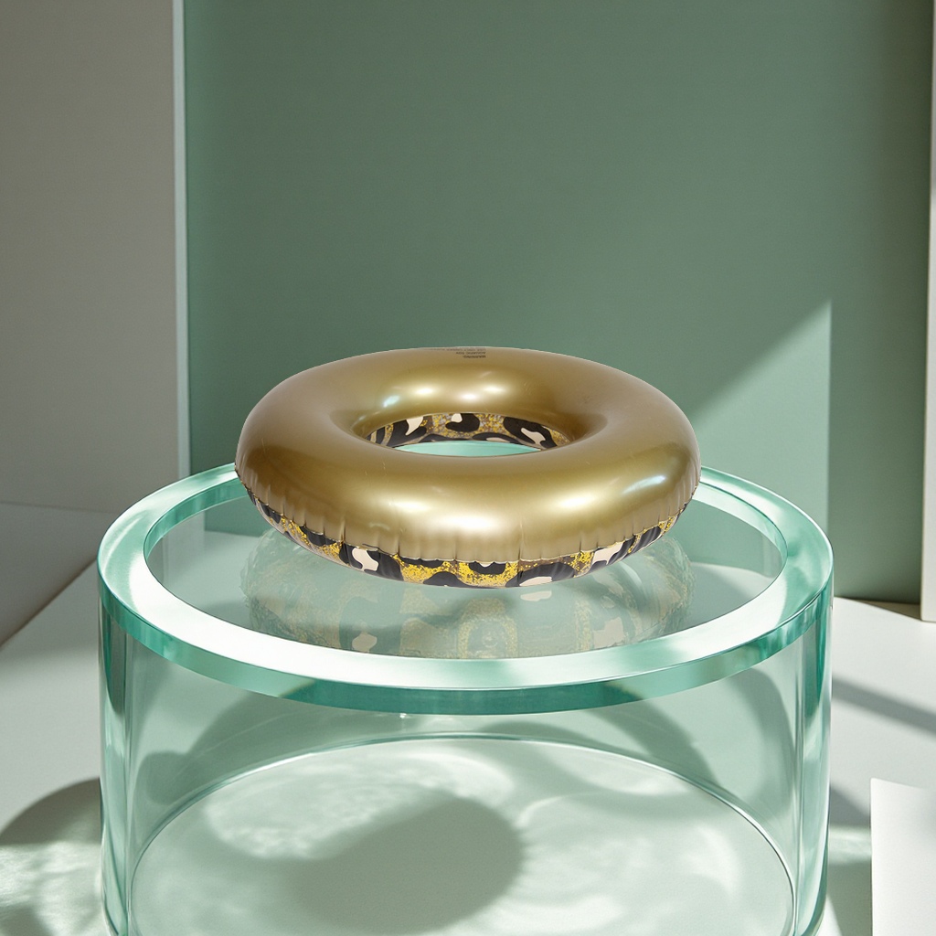 Hongyu adult inflatable swimming rings, transparent bright plate leopard print PVC life buoys, armpit rings wholesale, sports and outdoor swimming products Application Scenario