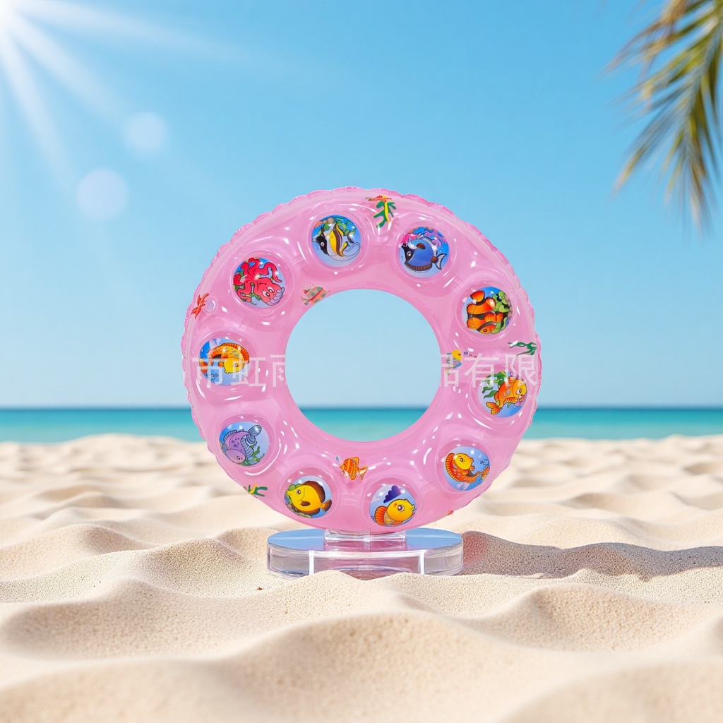 Wholesale of Hongyu macaron-colored thickened children's swimming rings, double airbag crystal swimming rings, and double-layer inflatable water toys Specification drawing
