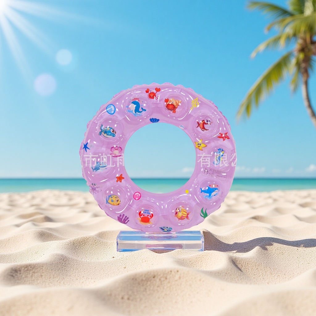 Wholesale of Hongyu macaron-colored thickened children's swimming rings, double airbag crystal swimming rings, and double-layer inflatable water toys Application Scenario
