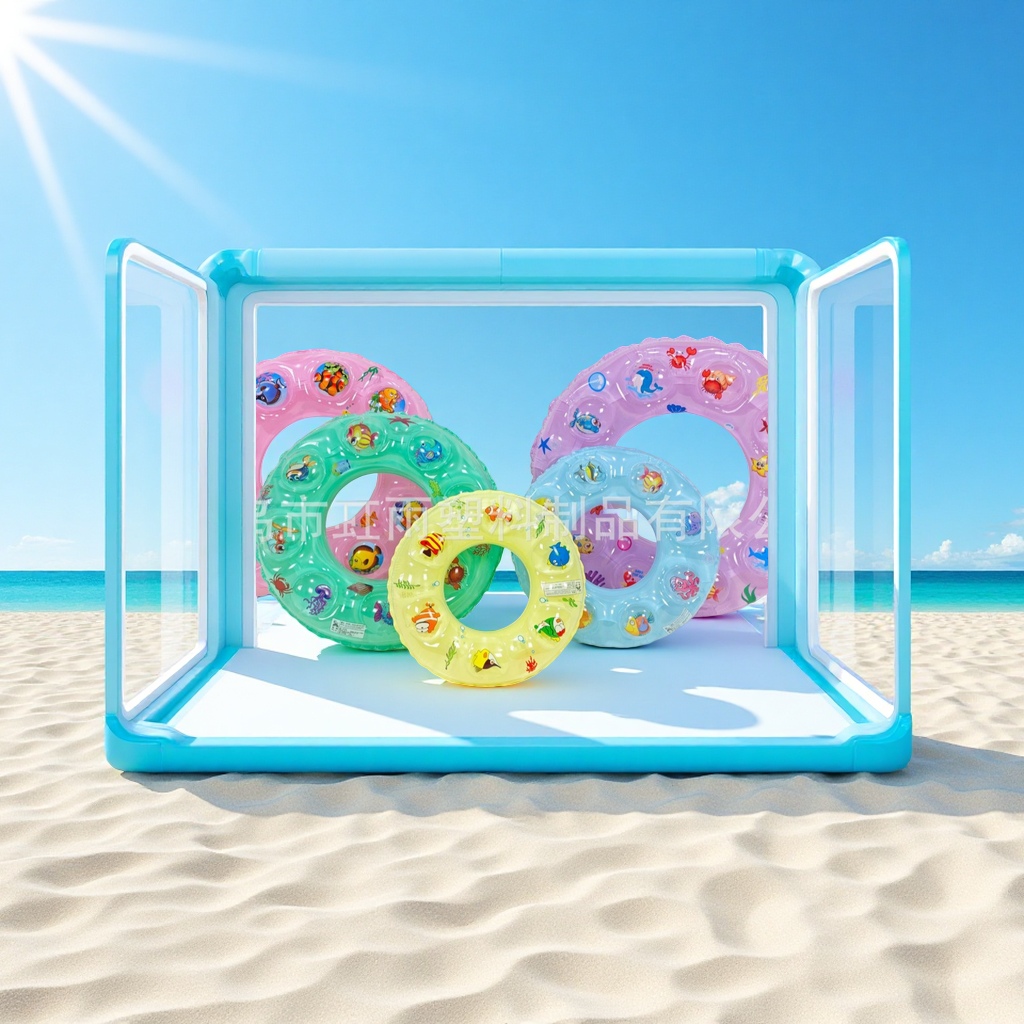Wholesale of Hongyu macaron-colored thickened children's swimming rings, double airbag crystal swimming rings, and double-layer inflatable water toys Item Picture
