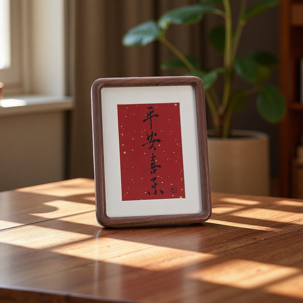 黑胡桃榫卯圆角实木相框6寸8寸A4家居桌面装饰摆件木质画框家饰装饰框架