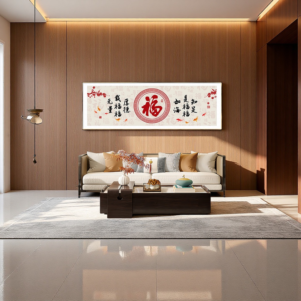 装饰画/客厅山水画/3d立体画/客厅画新中式/书画挂画细节图