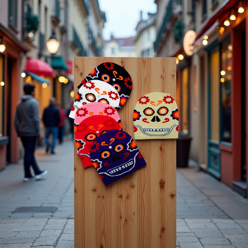 欧美流行跨境提花针织帽男女同款保暖护耳帽时尚休闲冷帽服装配饰