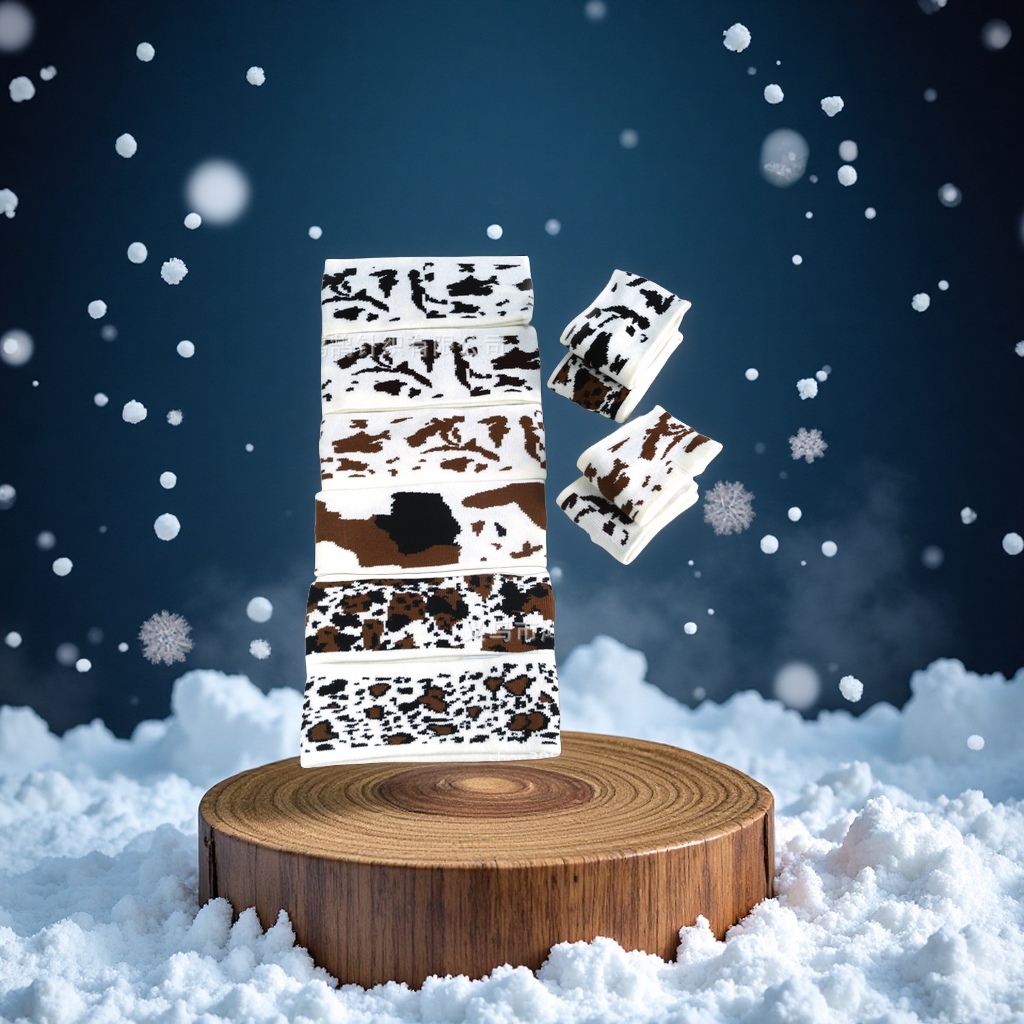 奶牛纹头带冬季保暖束发带户外运动休闲发带军迷包户外迷彩设计