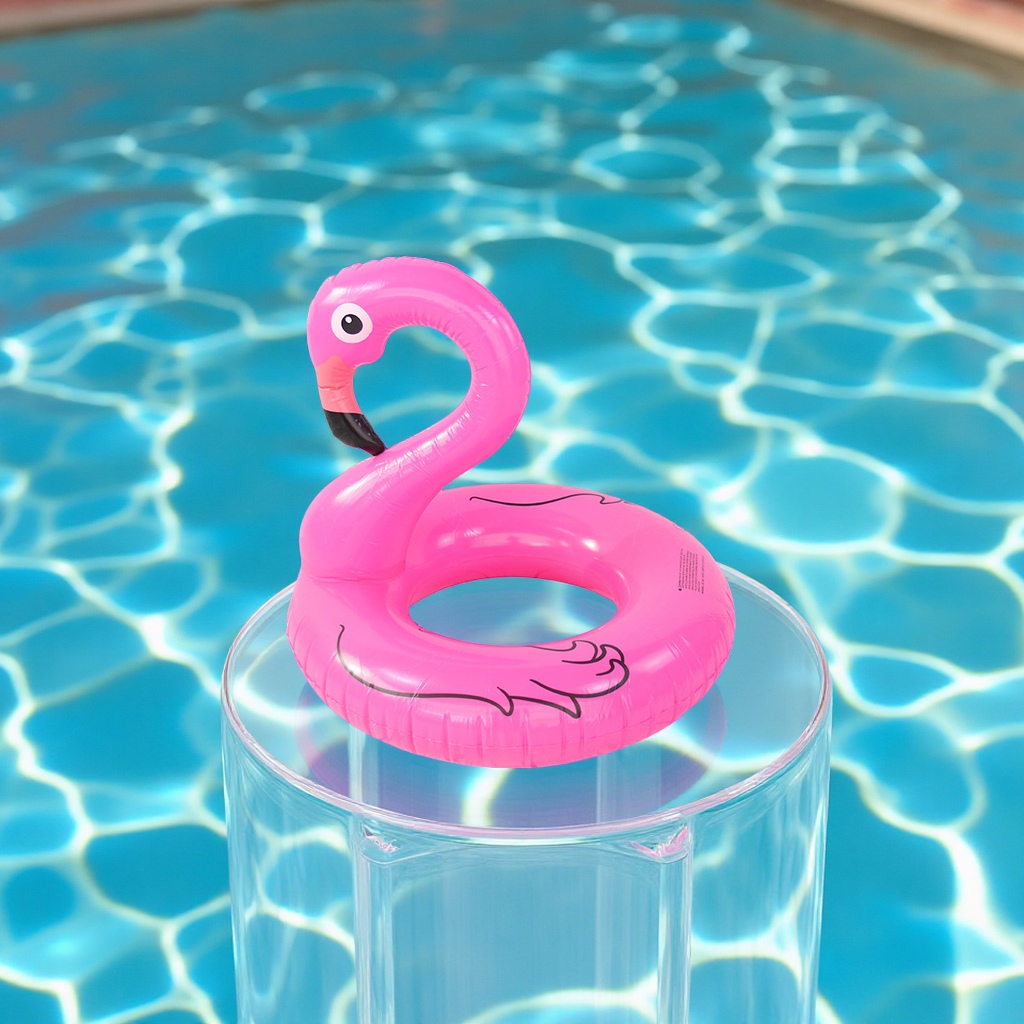 Wholesale of Hongyu's new children's flamingo cartoon inflatable swimming rings. Cute underarm rings with thickened sports and outdoor swimming products full figure