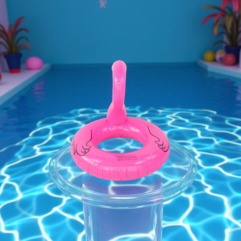 Wholesale of Hongyu's new children's flamingo cartoon inflatable swimming rings. Cute underarm rings with thickened sports and outdoor swimming products Specification drawing