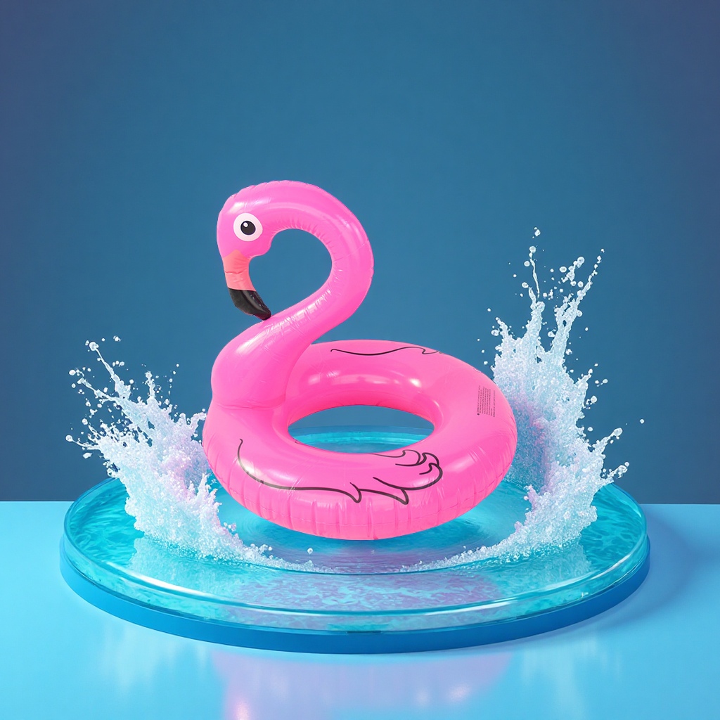 Wholesale of Hongyu's new children's flamingo cartoon inflatable swimming rings. Cute underarm rings with thickened sports and outdoor swimming products Item Picture