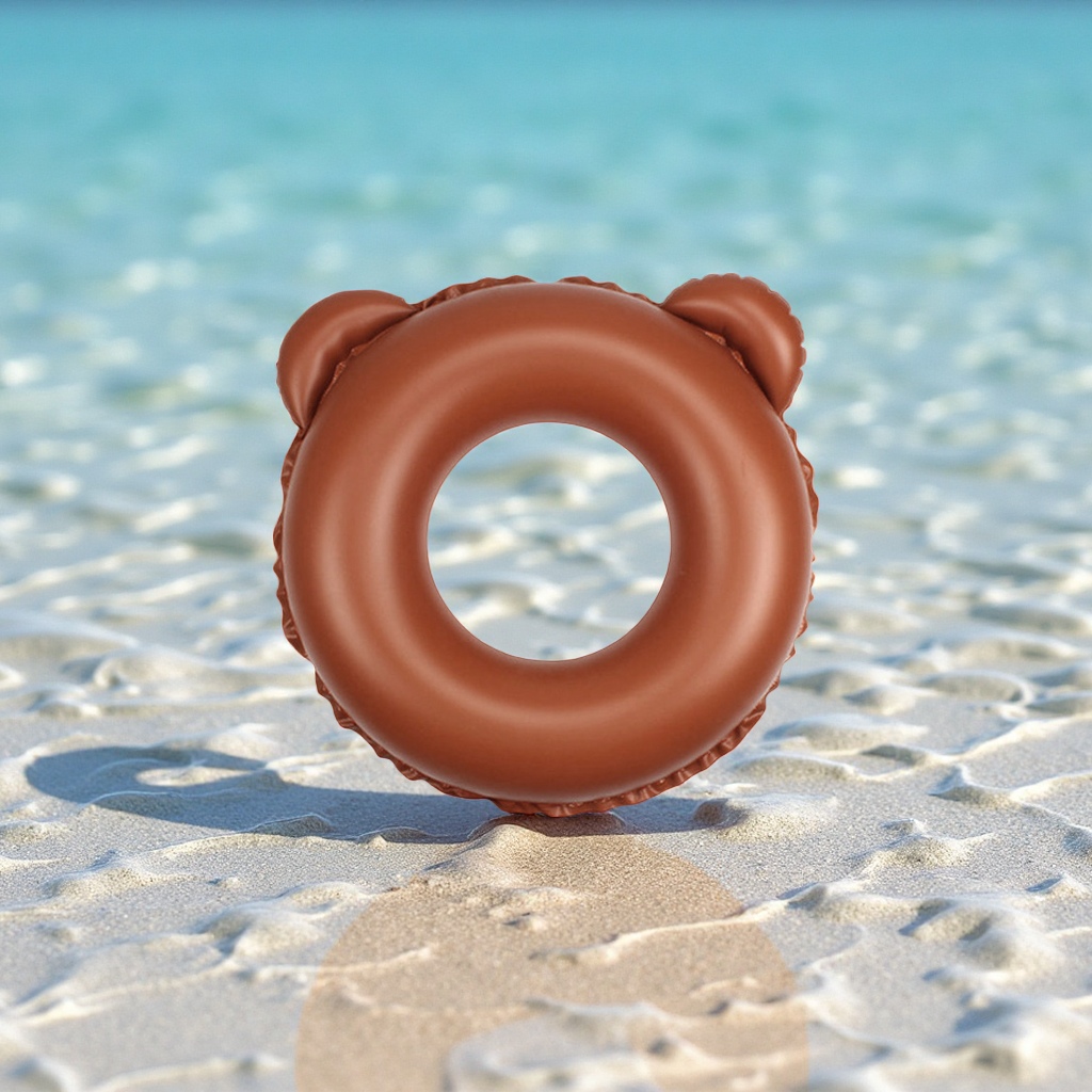 Hongyu Bear Children's inflatable swimming rings wholesale, thickened handle PVC Brown Bear baby swimming rings, sports outdoor swimming products Application Scenario