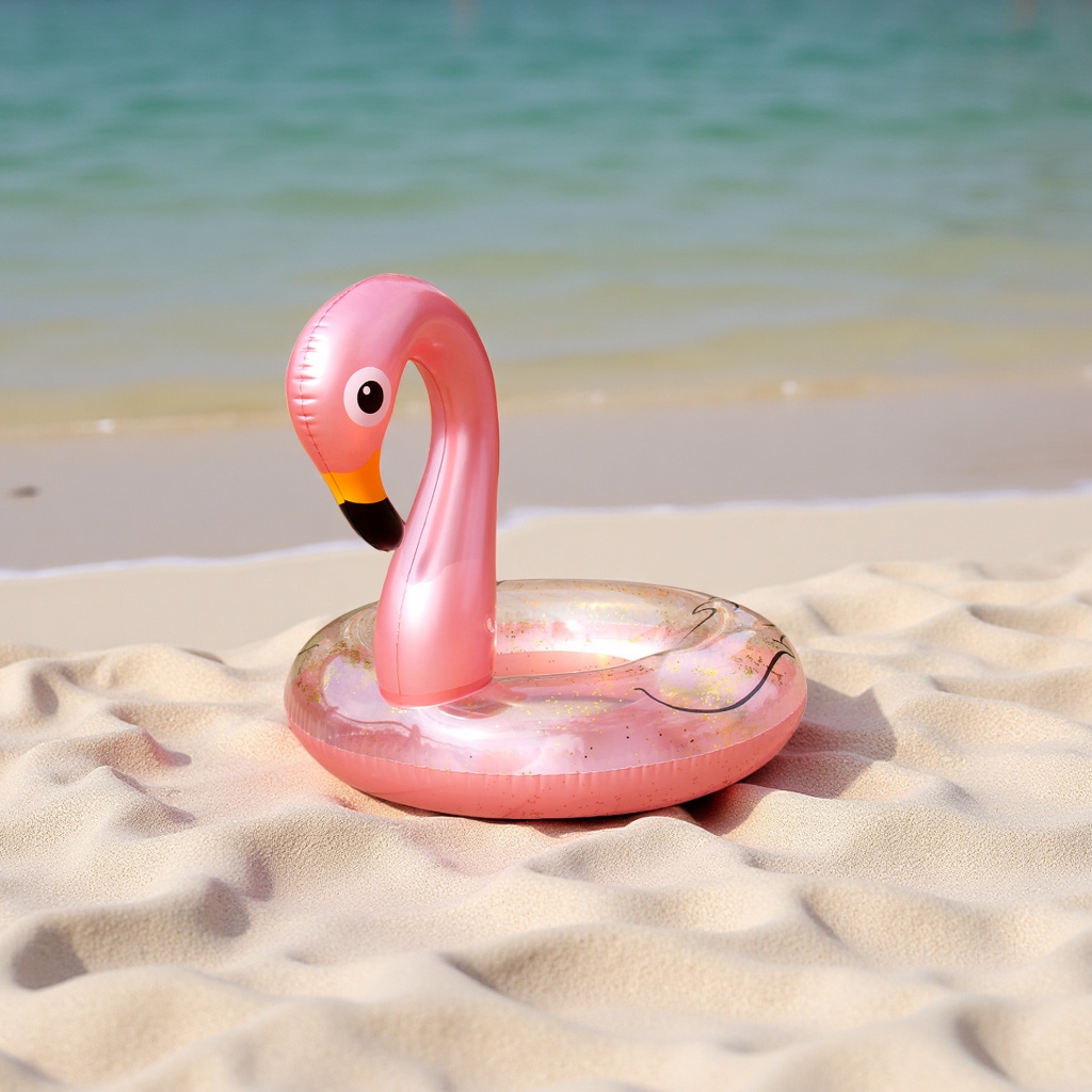 Hongyu's new children's flamingo sequined swimming rings, thickened armpit rings wholesale, cute inflatable swimming rings, sports and outdoor swimming products