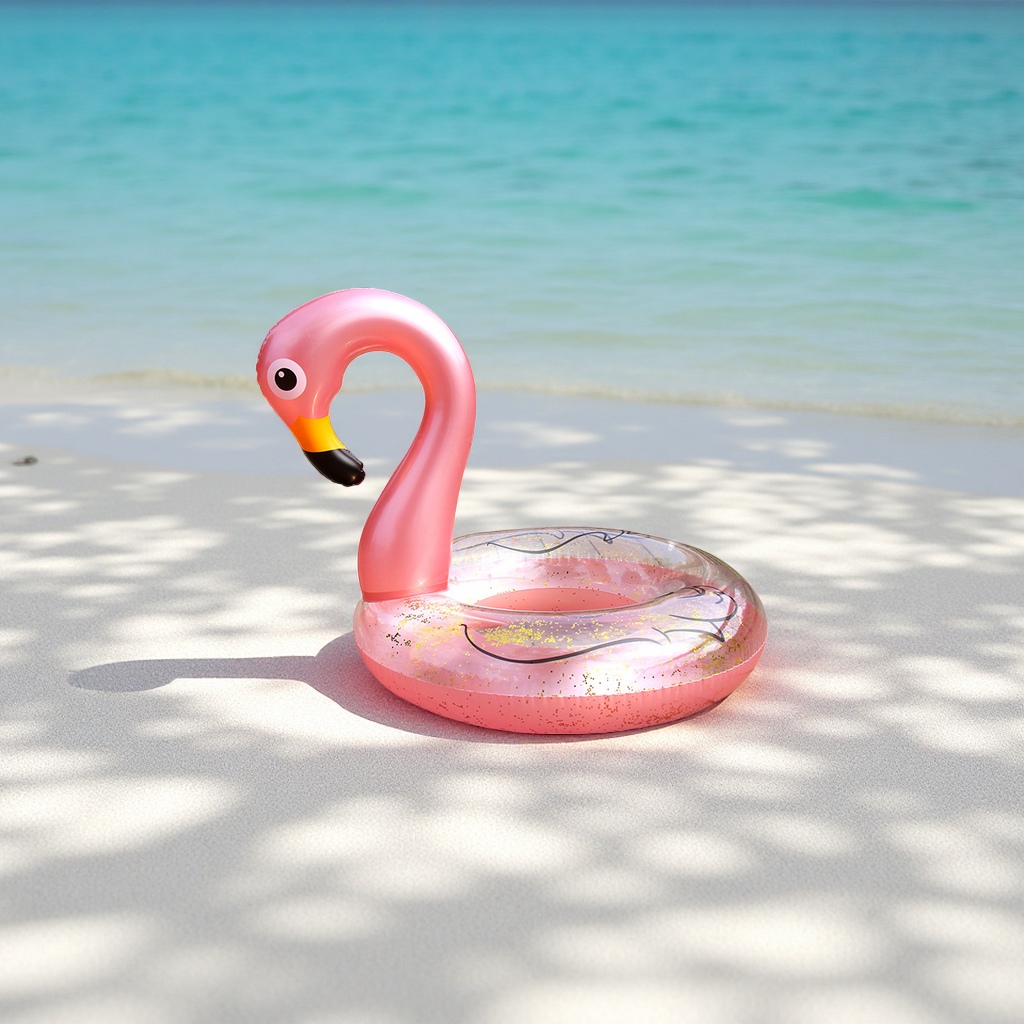 Hongyu's new children's flamingo sequined swimming rings, thickened armpit rings wholesale, cute inflatable swimming rings, sports and outdoor swimming products details Picture