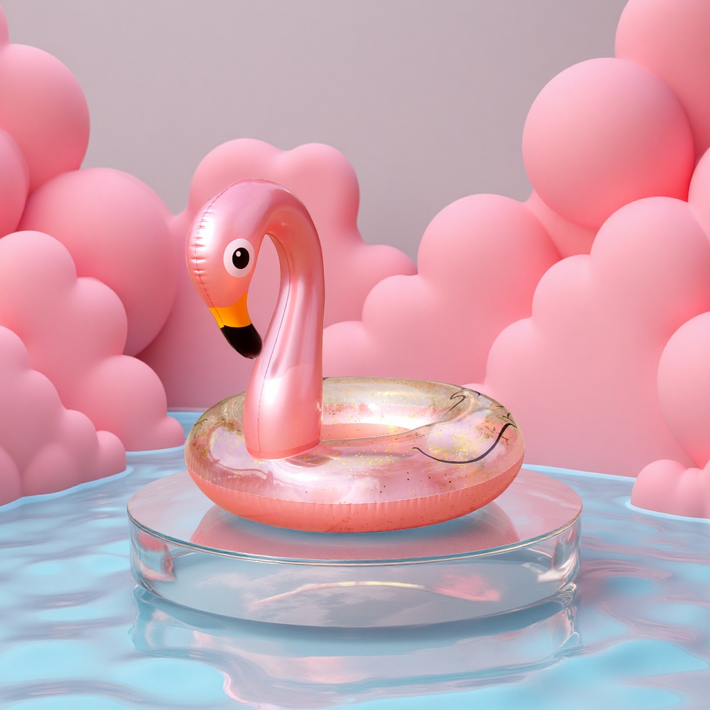 Hongyu's new children's flamingo sequined swimming rings, thickened armpit rings wholesale, cute inflatable swimming rings, sports and outdoor swimming products Item Picture