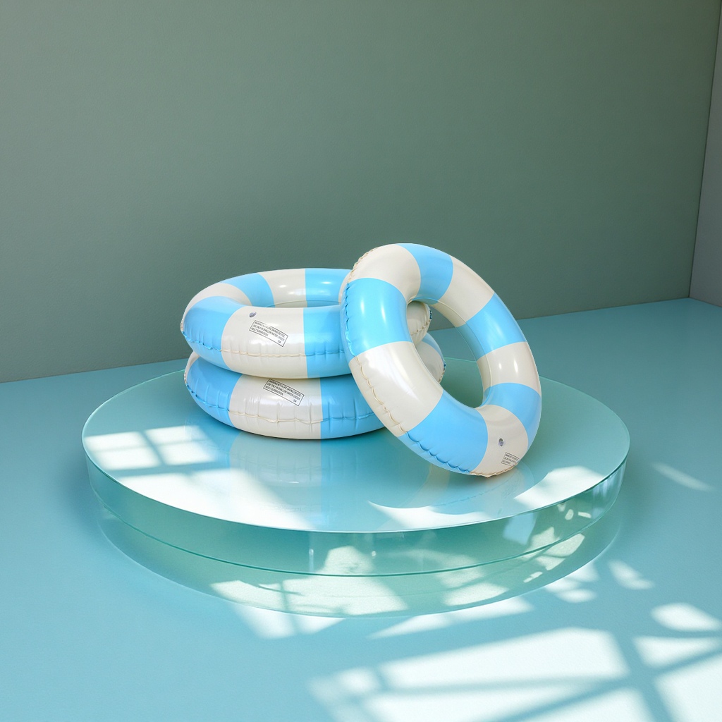 Factory wholesale thickened children's striped swimming rings, baby armpit float rings, popular inflatable swimming rings, sports and outdoor products full figure