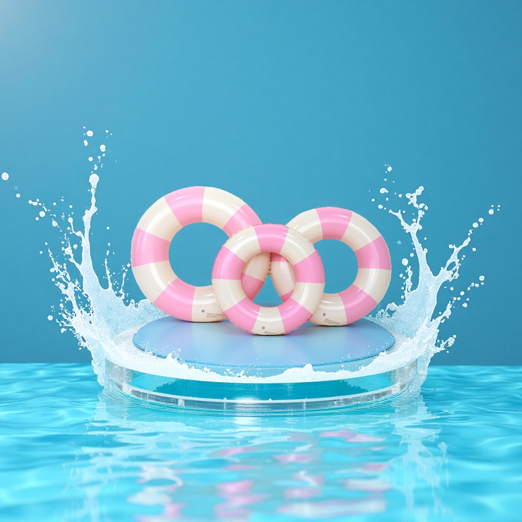 Factory wholesale thickened children's striped swimming rings, baby armpit float rings, popular inflatable swimming rings, sports and outdoor products Specification drawing