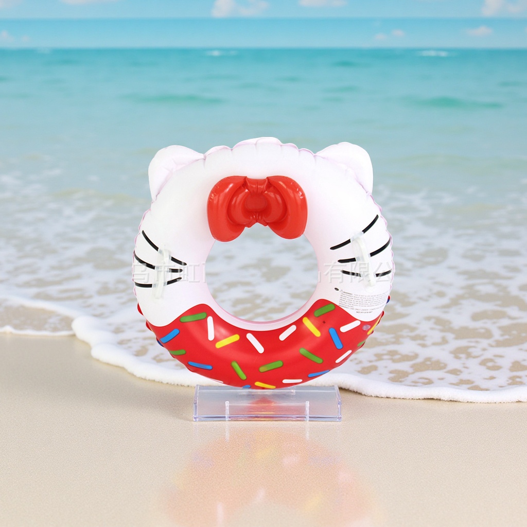 Minnie circle inflatable KT cat swimming ring, children's PVC pink armrest ring with bow, pet swimming ring, cat supplies details Picture