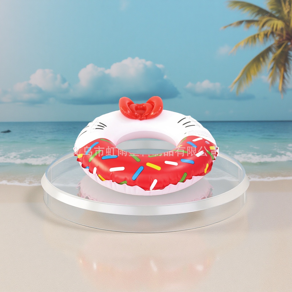 Minnie circle inflatable KT cat swimming ring, children's PVC pink armrest ring with bow, pet swimming ring, cat supplies Specification drawing