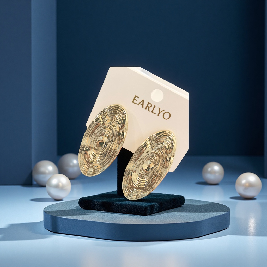 锌合金耳饰 白底实物图