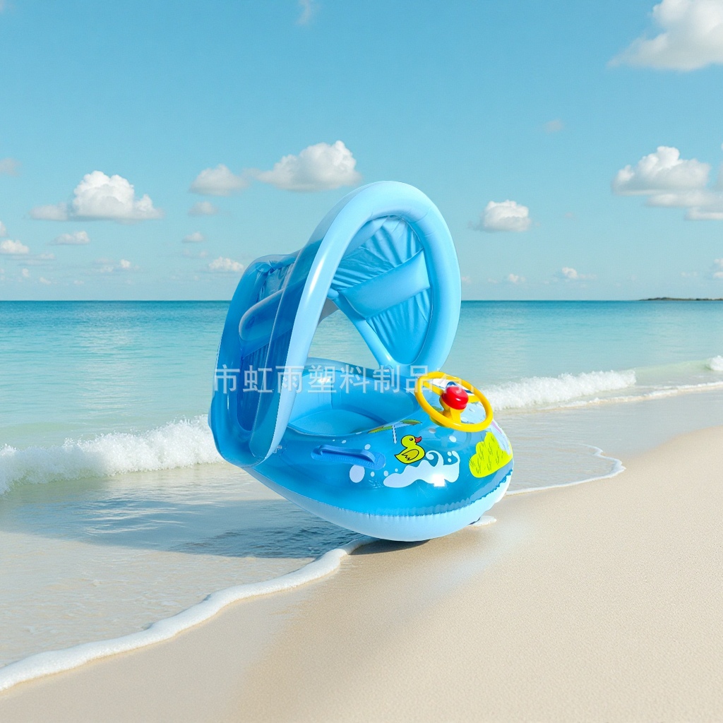 Hongyu baby swimming rings, baby elephant sunshade seat rings, children's lifebuoys, Baby Can sound horns, small yachts, sports, outdoor swimming products details Picture