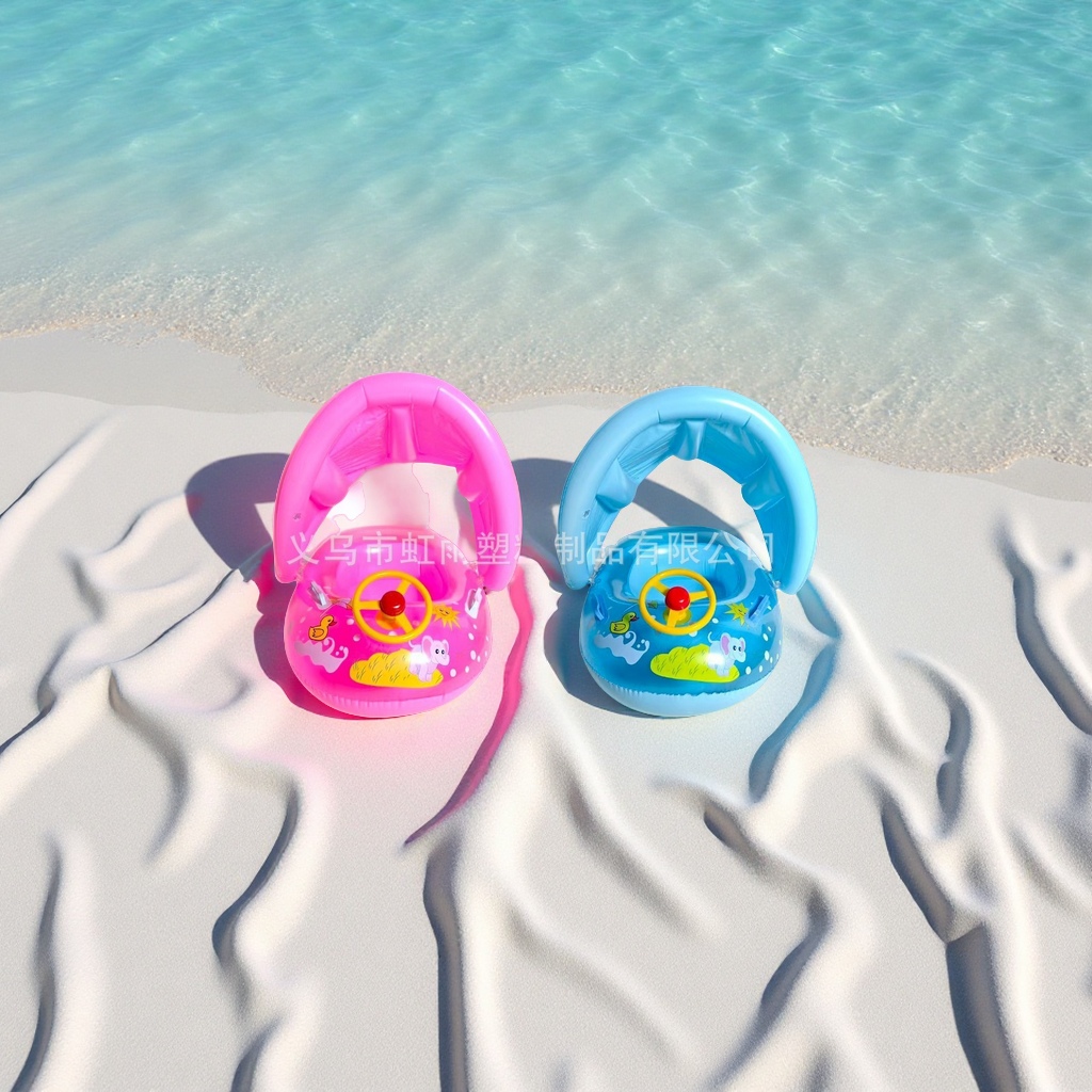 Hongyu baby swimming rings, baby elephant sunshade seat rings, children's lifebuoys, Baby Can sound horns, small yachts, sports, outdoor swimming products Item Picture