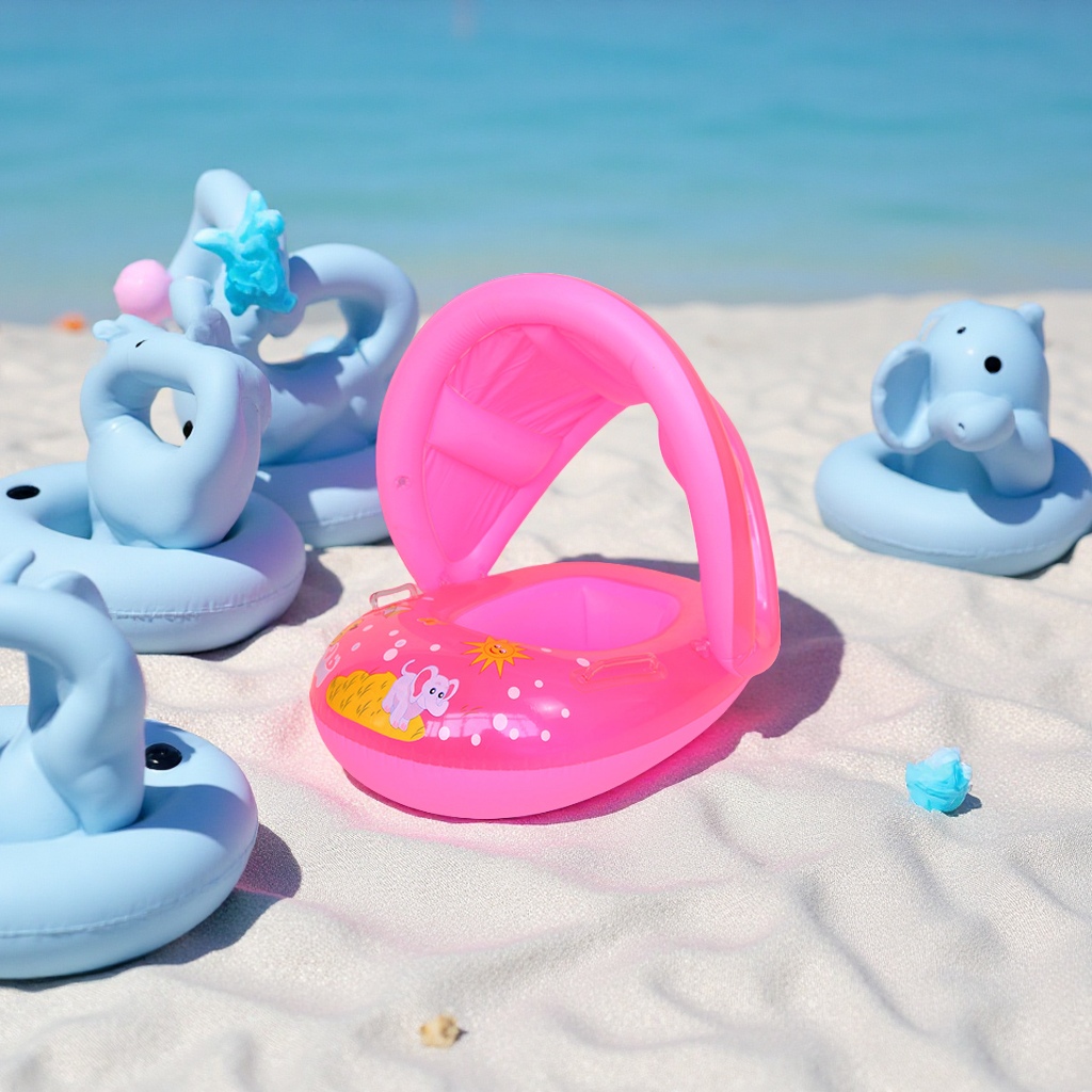 Little Elephant inflatable swimming rings, children's water seat rings with handrails, anti-rollover baby rings, wholesale sports and outdoor swimming products Specification image