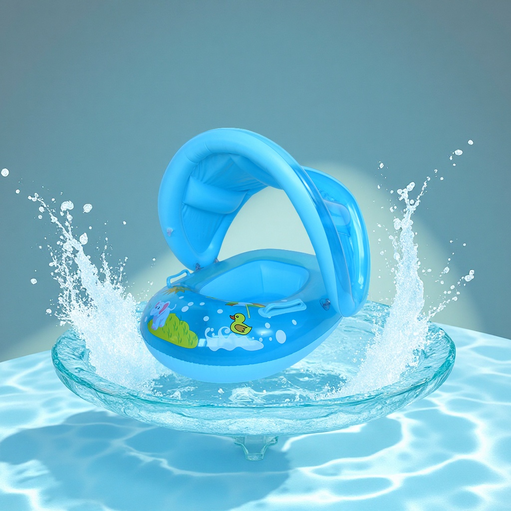 Little Elephant inflatable swimming rings, children's water seat rings with handrails, anti-rollover baby rings, wholesale sports and outdoor swimming products Application Scenario