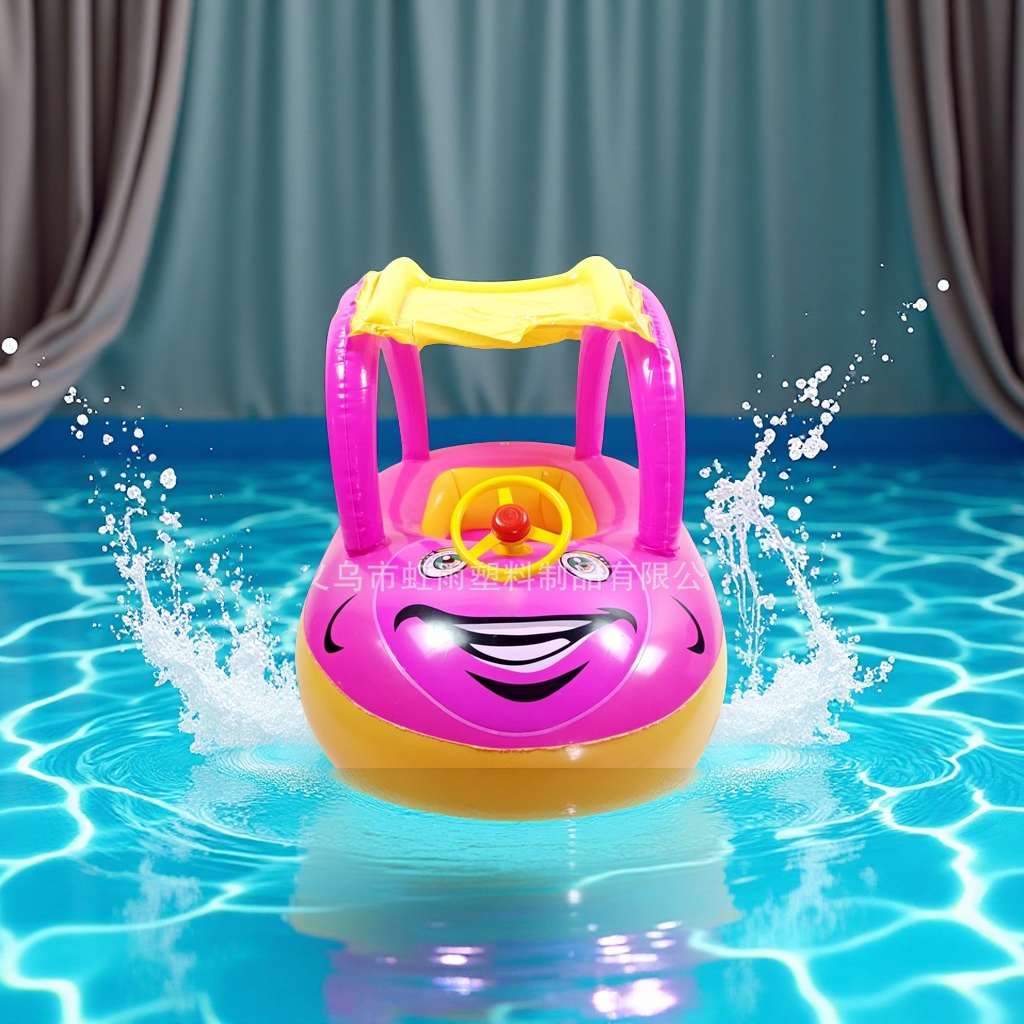 Hongyu baby sunshade Seat, children's water play, water boat, car-shaped inflatable toys, large inflatable toys factory direct sales details Picture
