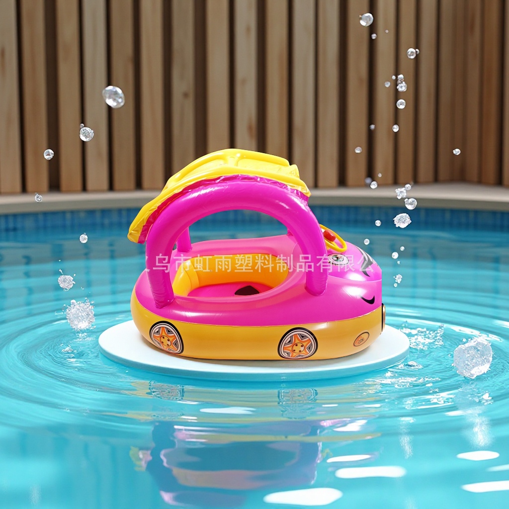 Hongyu baby sunshade Seat, children's water play, water boat, car-shaped inflatable toys, large inflatable toys factory direct sales Specification image