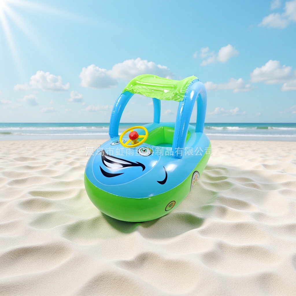 Hongyu baby sunshade Seat, children's water play, water boat, car-shaped inflatable toys, large inflatable toys factory direct sales Item Picture