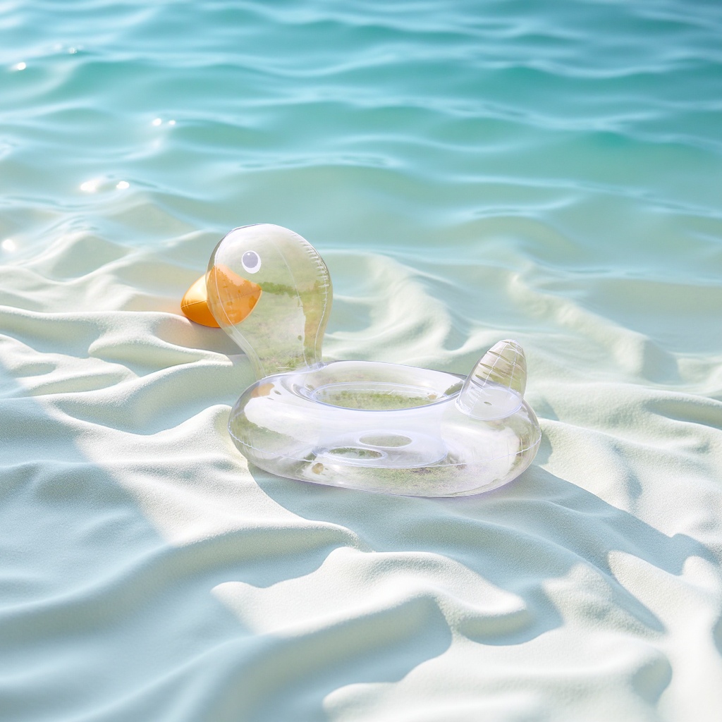 Summer children's swimming ring, cartoon duck, small yacht inflatable toy, outdoor popular style, anti-slip and durable, suitable for water entertainment Specification drawing