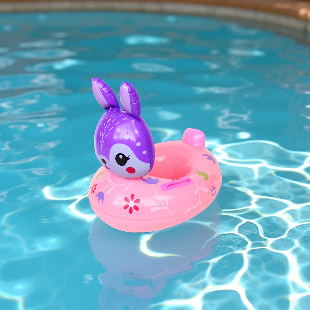 Purple Rabbit Boat inflatable children's seat rings with handrails, anti-roll swimming rings, baby seat rings wholesale, outdoor sports children's swimsuits