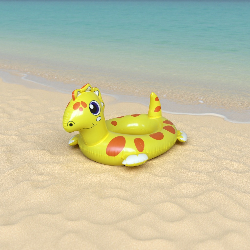 New thickened little Yellow dragon children's swimming ring PVC inflatable cartoon animal-shaped dinosaur seat ring toy model full figure
