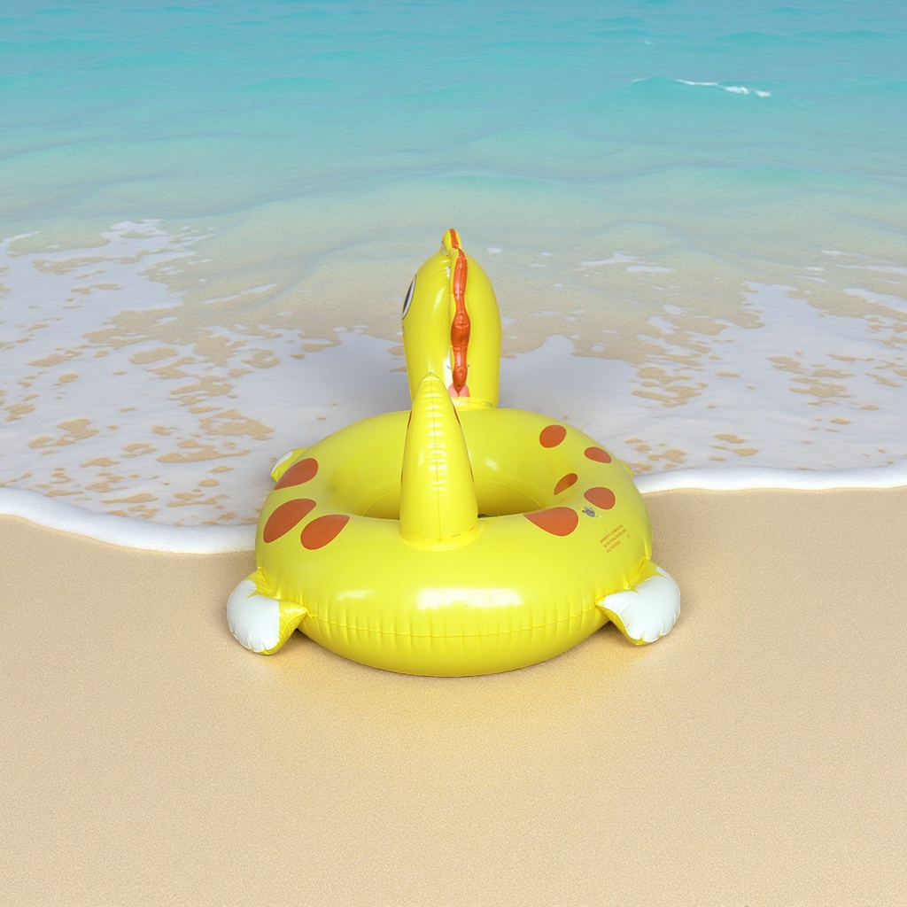 New thickened little Yellow dragon children's swimming ring PVC inflatable cartoon animal-shaped dinosaur seat ring toy model Application Scenario