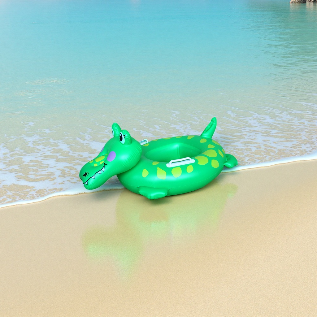 New thickened crocodile children's swimming ring PVC inflatable cartoon animal-shaped swimming seat ring inflatable toy