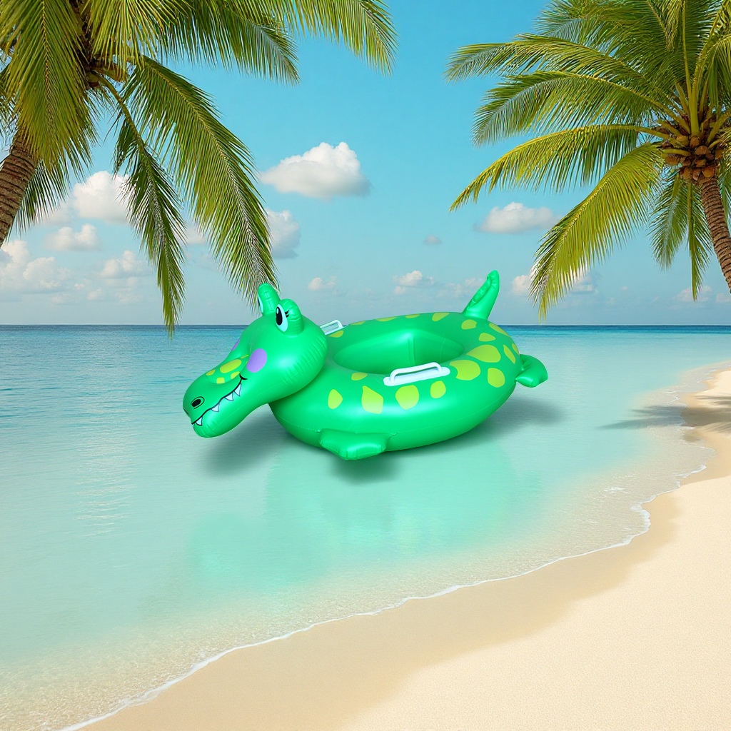 New thickened crocodile children's swimming ring PVC inflatable cartoon animal-shaped swimming seat ring inflatable toy Item Picture