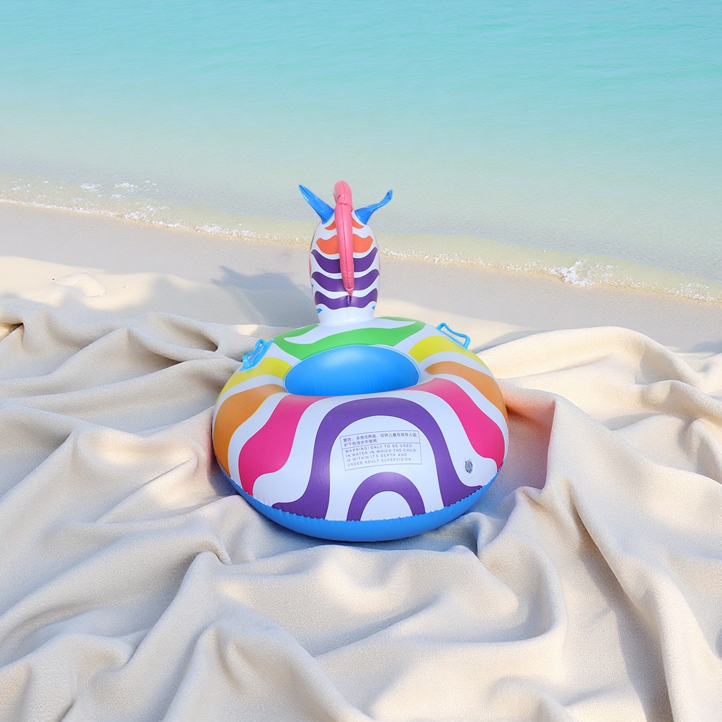 Wholesale colorful horse swimming rings, children's inflatable animal-shaped cartoon swimming ring toys with handles, safe and durable Application Scenario