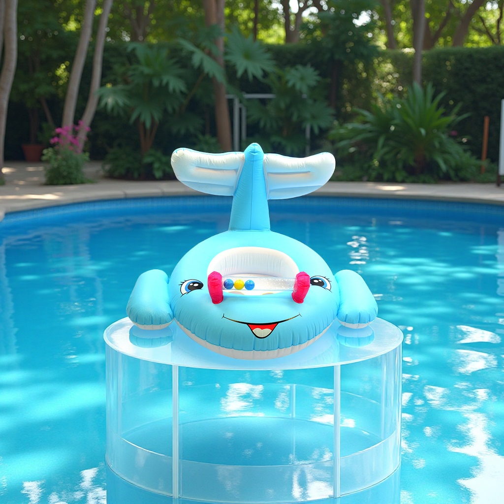 Large-tail whale inflatable children's seat ring with wings and anti-rolking baby swimming ring wholesale cartoon inflatable toy Specification drawing